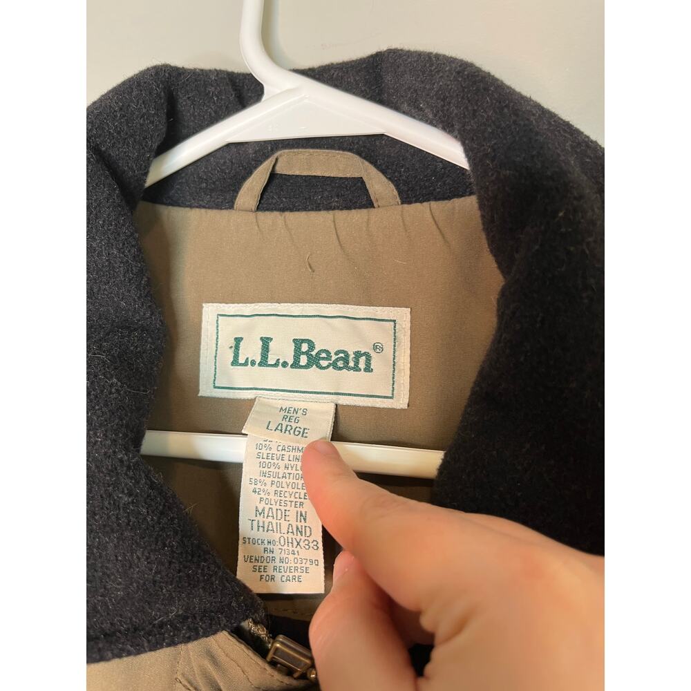 LL Bean Cashmere Wool Blanket Lined Thinsulate Chore Barn Work Utility Jacket L - Picture 3 of 7